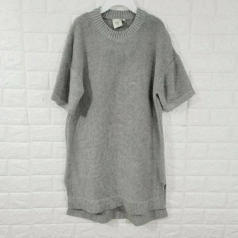 ELK Women's Sweater Dress Knitted Short Sleeves